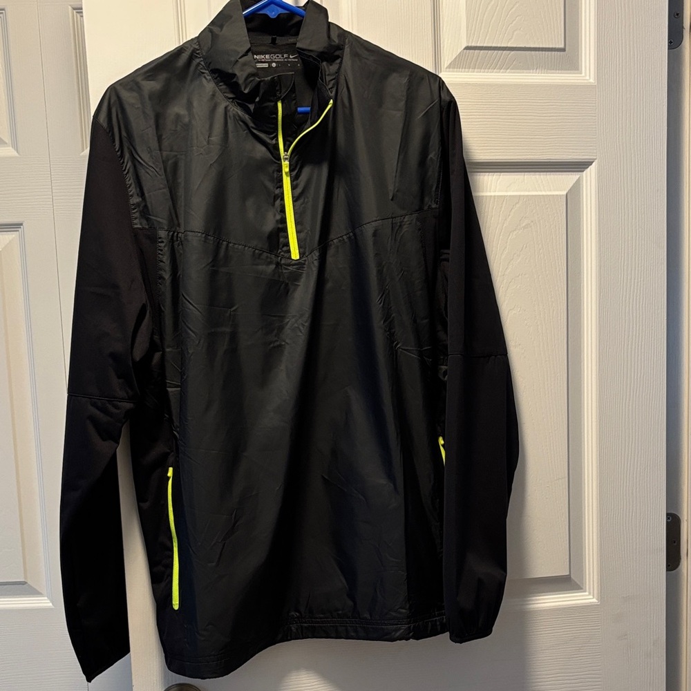 Nike Golf Black Windbreaker with Yellow Accents